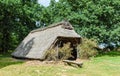 Sheep barn with thatched roof